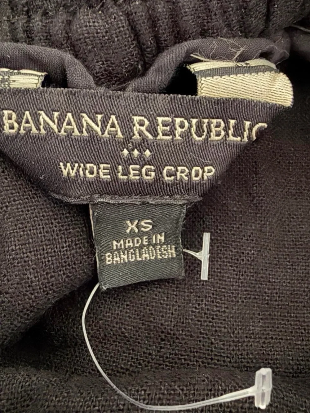 Banana Republic Wide Leg Linen Blend Cropped Pants Black XS